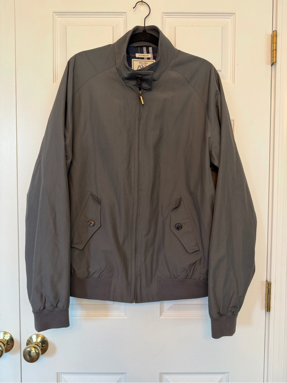 Jos. A. Bank 1905 Collection Tailored Fit Harrington Gray Bomber Jacket. XL